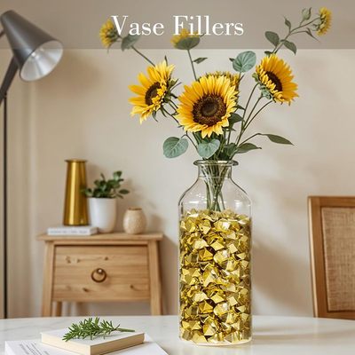 150件假金冰,亚克力冰假塑料金块岩石宝石大理石花瓶填料装饰|ms