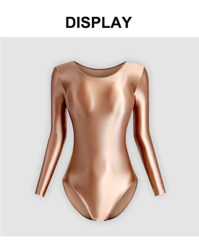 Yoga One-Piece Adult Slim Fit Long Sleeve Artistic Gymnastics Suit Bodysuit Glossy Shaping Ballet Dancewear_desvips.com