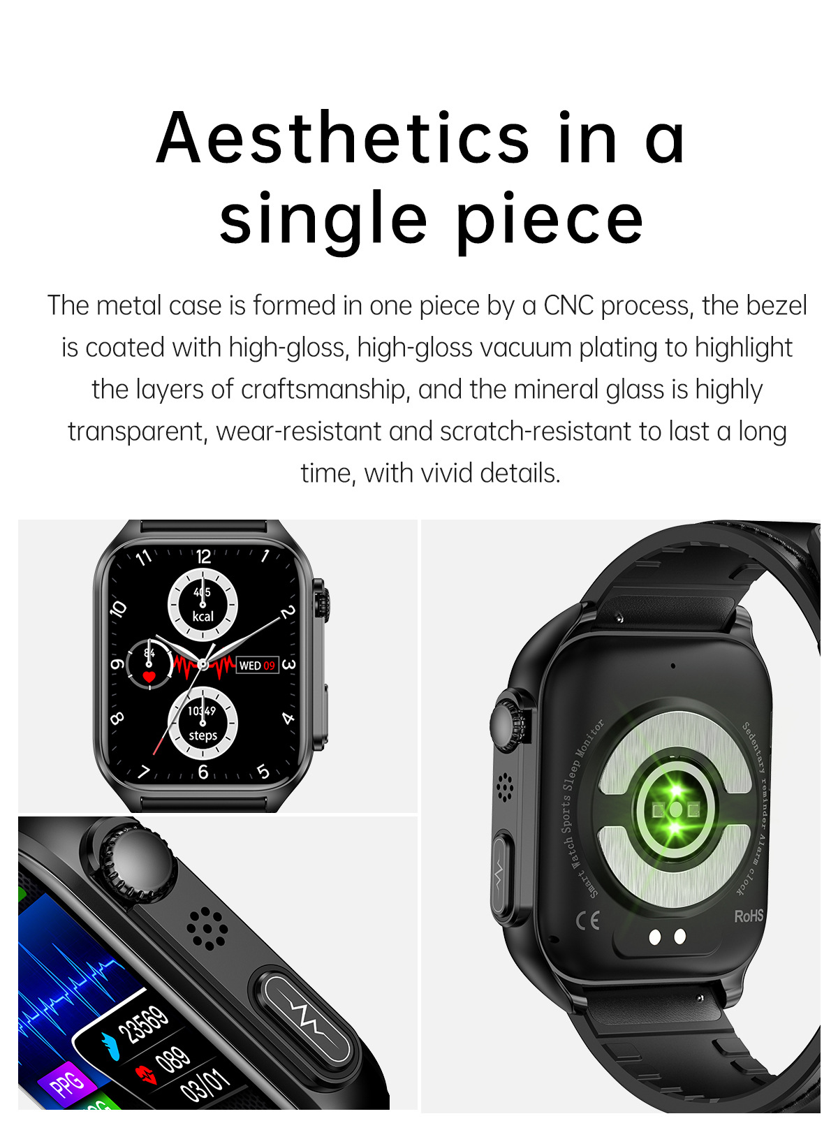 TK12 smartwatch: Blood sugar, Bluetooth call, heart rate, blood oxygen, blood pressure, electrocardiogram detection, step-counting fitness band undefined