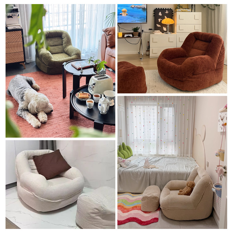 Transfronterizo vacío compreso esponja sofá perezoso pequeño balcón sillón único área de lectura sofá de tela personalizado