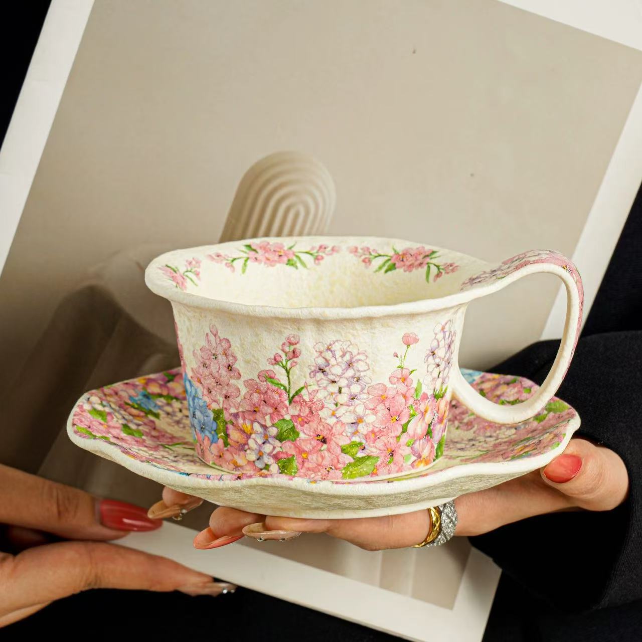 Tazas de café vintage, tazas de té de la tarde, tazas de café con latte, tazas de agua exquisitas de alta calidad para las chicas.