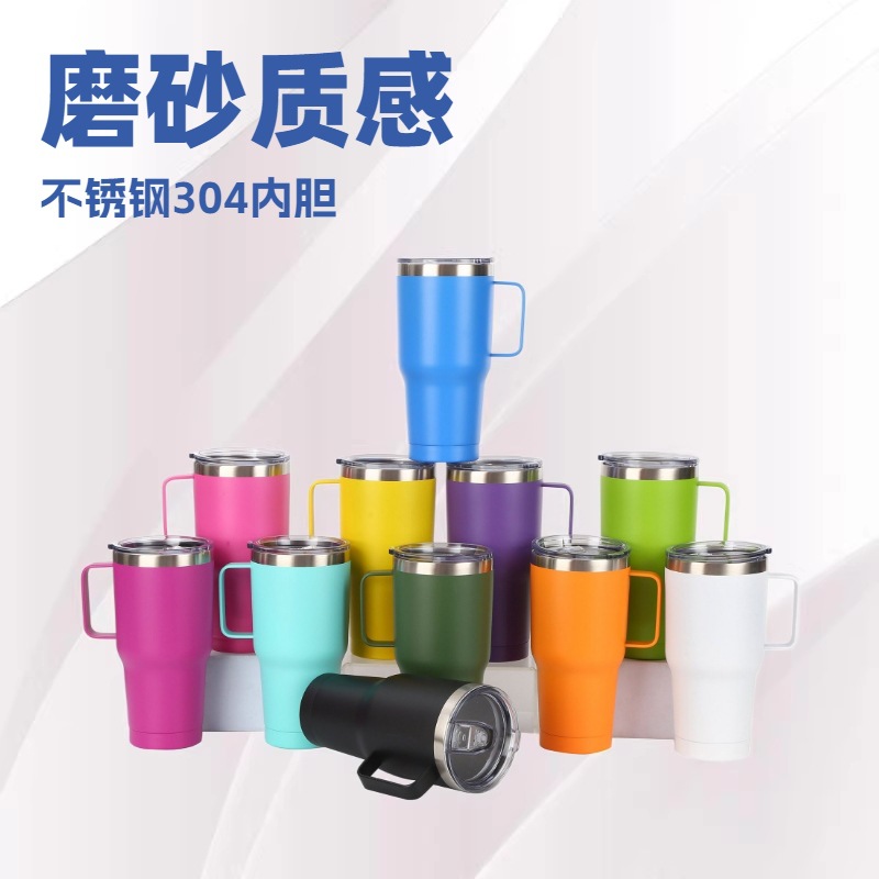 Vaso térmico de acero inoxidable 304 para viajes, vaso para hielo, vaso con pajita, vaso para coche, vaso para cerveza, vaso para coche con forma de cintura