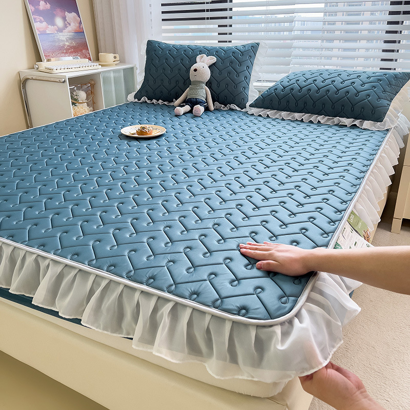 Summer silk mat, set, sheet, 3 piece set, washable