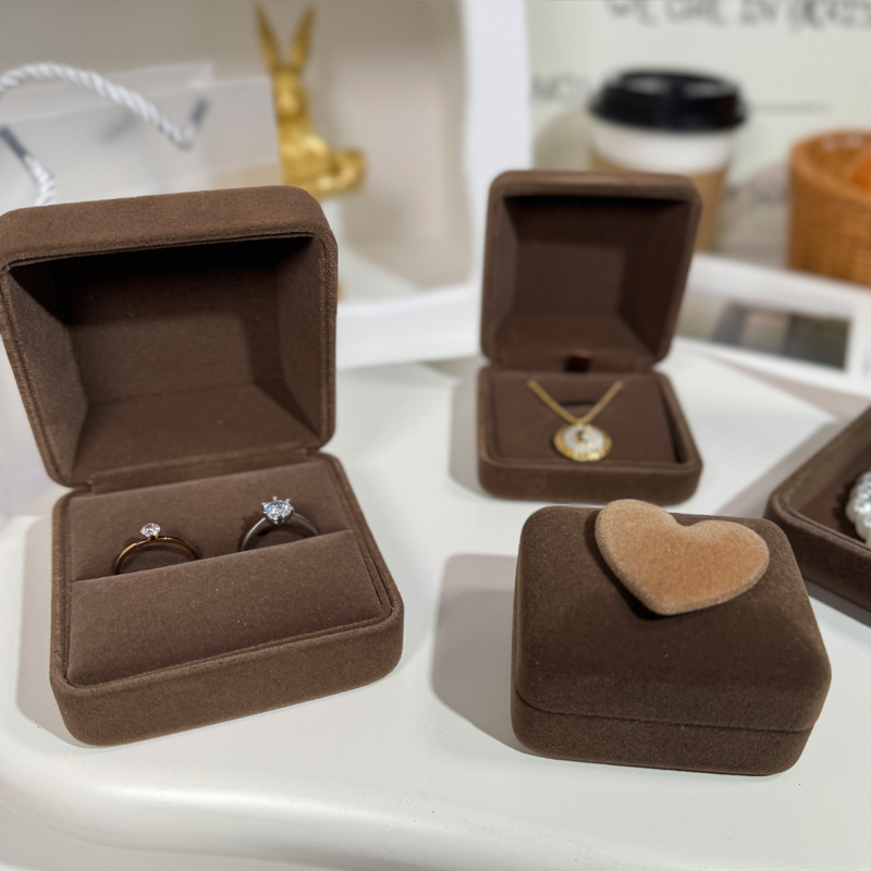 1 Pieza El Plastico Flocado Estilo Simple A Diario Forma De Corazón Joyeros display picture 7