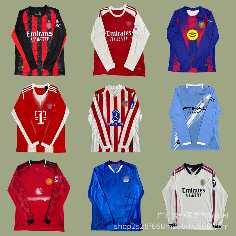 2526 Club Fans' Long-Sleeve Football Jerseys: Arsenal, Barcelona, Manchester United, Real Madrid, Bayern, Paris, Chelsea 2526 Club Fans' Long-Sleeve Football Jerseys: Arsenal, Barcelona, Manchester United, Real Madrid, Bayern, Paris, Chelsea