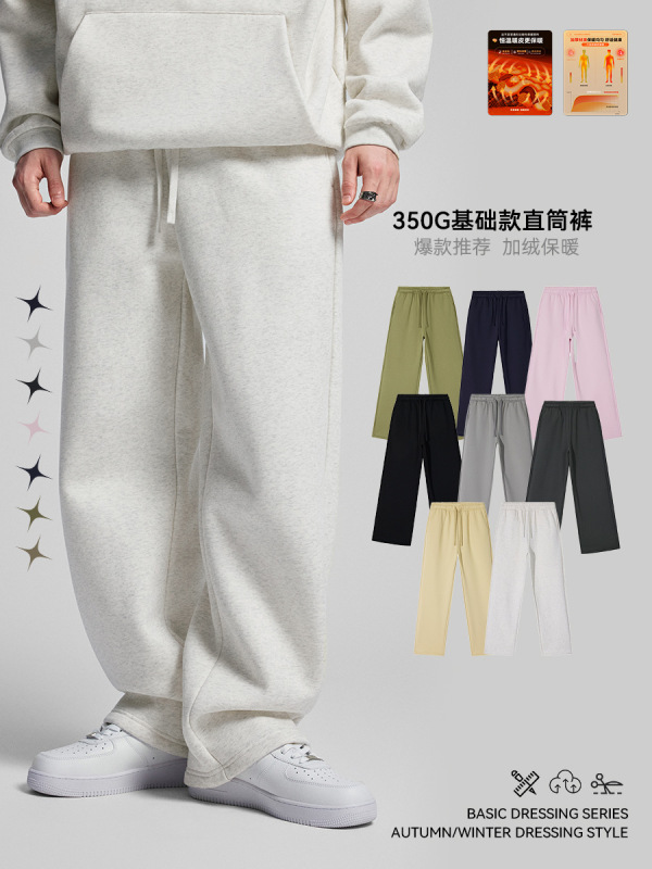 跨境休闲裤男秋冬新款美式复古男士休闲裤子潮牌运动裤直筒卫裤|undefined