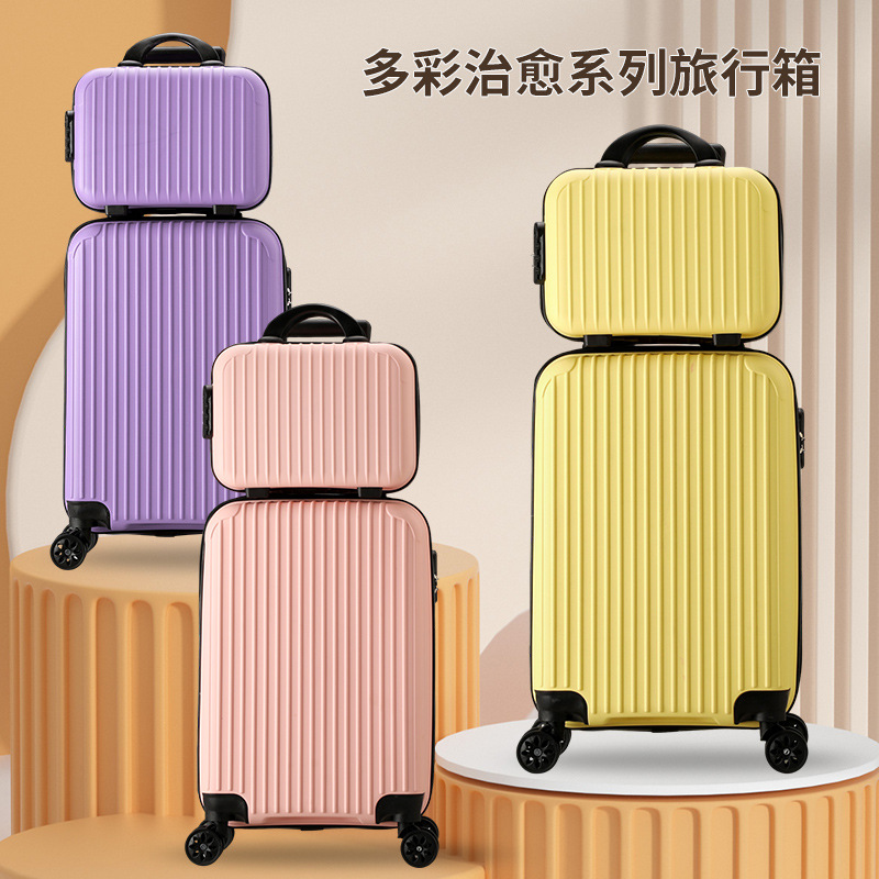 Carefully Selected Luggage with Stylish Combination Locks, Children's Trolley Suitcase, Versatile Travel Large-Capacity Set, Carry-On Suitcase