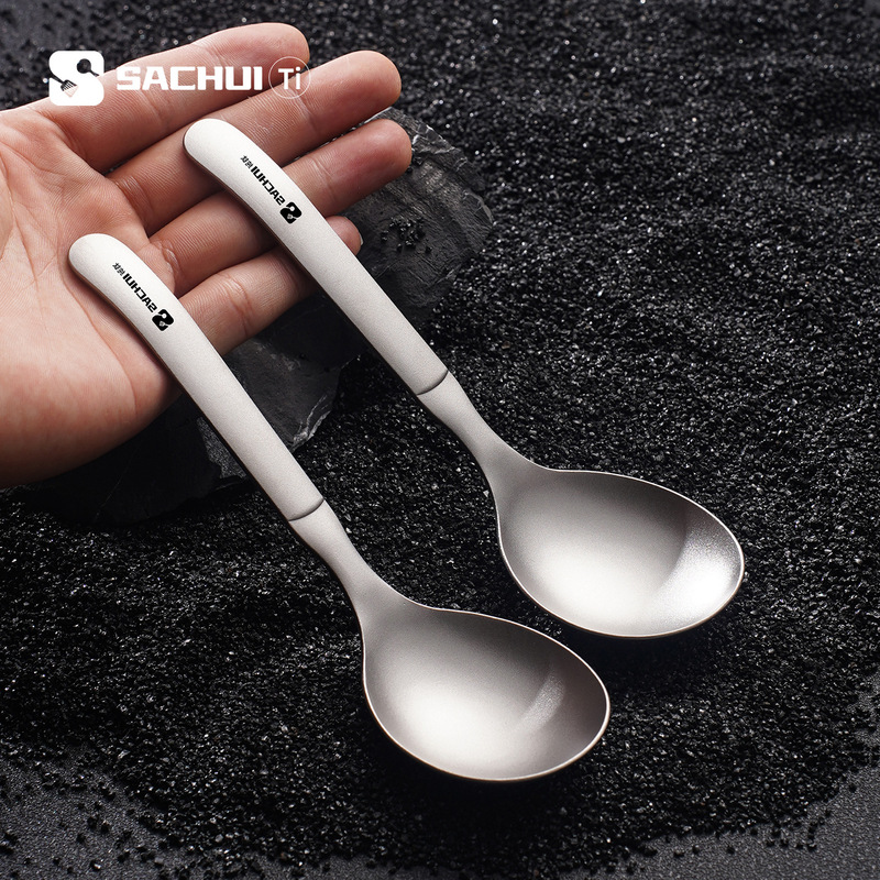 Pure Titanium Spoon, High-End Household Spoon for Eating and Drinking, Titanium Metal Soup Spoon, Large Spoon, Travel Portable Outdoor Titanium Tableware Pure Titanium Spoon, High-End Household Spoon for Eating and Drinking, Titanium Metal Soup Spoon, Large Spoon, Travel Portable Outdoor Titanium Tableware