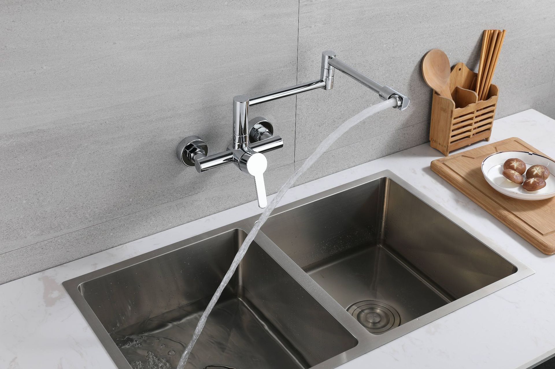Brass built-in faucet, cold and hot water, bathroom basin, balcony, kitchen electroplated sink, universal folding undefined