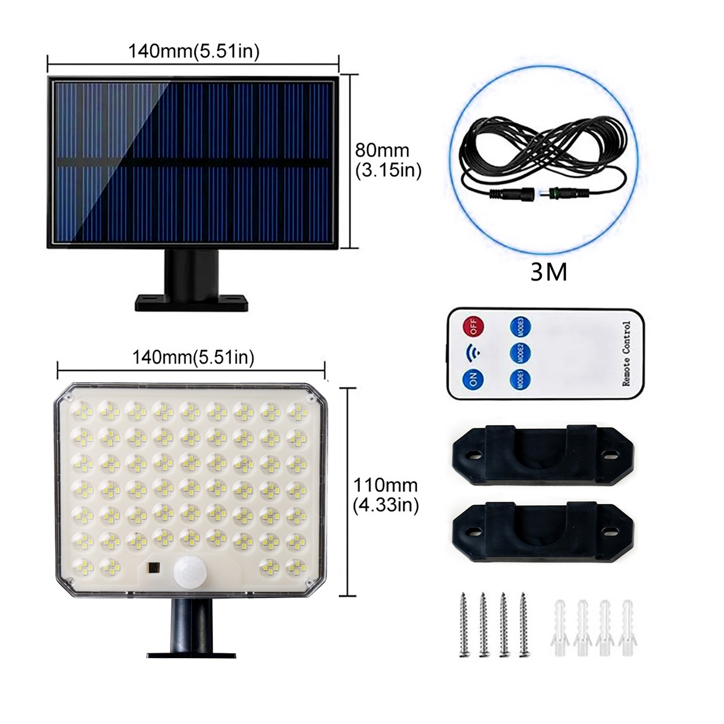 Nueva Iluminación Solar Transfronteriza, Lámpara de Jardín para Exteriores con Sensor de Movimiento, Lámpara de Pared para Garaje, Impermeable, Dividida, Pequeña Lámpara de Calle