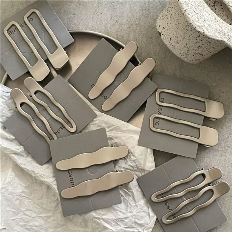 Minimalist Style Metallic Silver Wave Line Hairpin Clip Geometric Rectangular Water Drop Duckbill Clip Bangs Clip New Minimalist Style Metallic Silver Wave Line Hairpin Clip Geometric Rectangular Water Drop Duckbill Clip Bangs Clip New