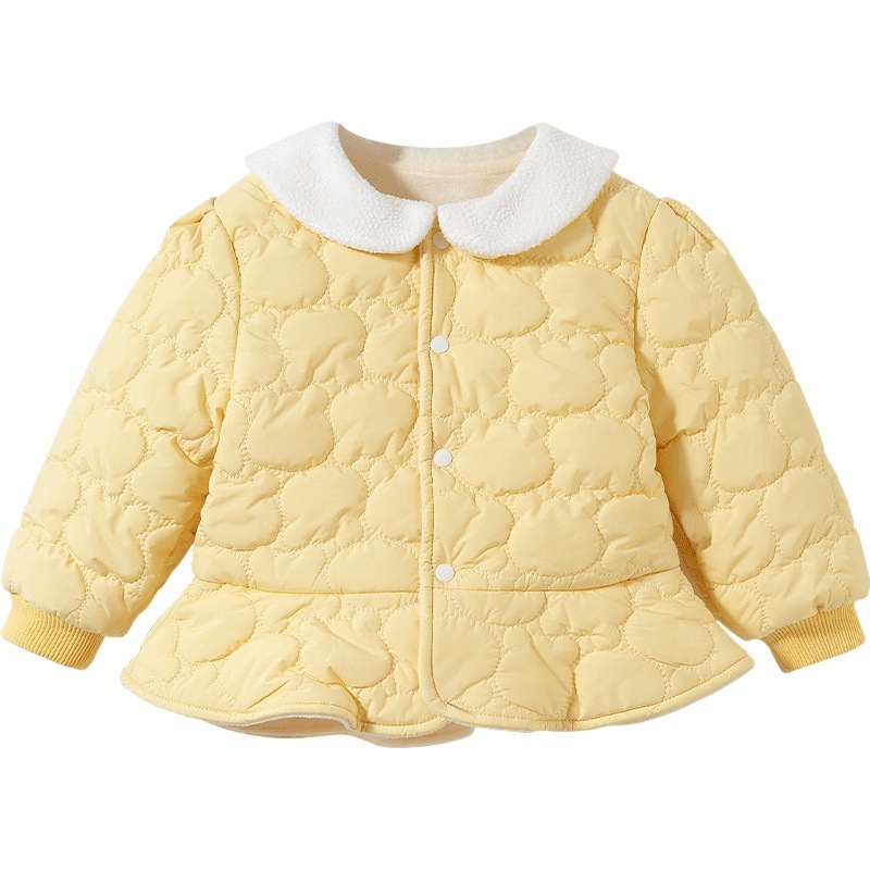 Abrigo de bebé Otoño e Invierno ropa exterior de bebé engrosada ropa de invierno cardigan de las niñas forrado de lana superior caliente ropa de los niños