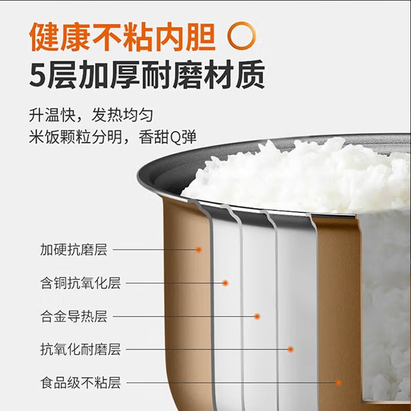 九阳电饭煲4L家用智能多功能电饭锅煮饭锅可预约大火力不粘内胆|undefined