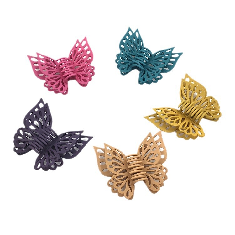 Clip de mariposa grande de doble capa esmerilado y hueco para Amazon - Pinza para el cabello, accesorio para el cabello, pinza de garra/de tiburón de moda en línea - Producto transfronterizo