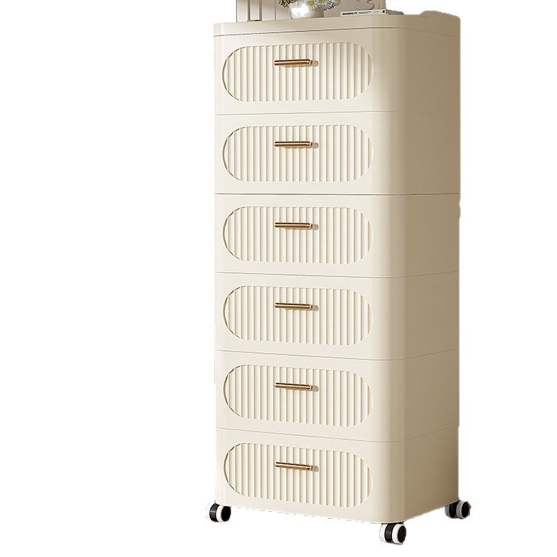 Light Luxury Drawer Type Storage Cabinet Living Room Chest of Drawers Household Bedroom Bedside Storage Cabinet Movable Snack Storage Cabinet