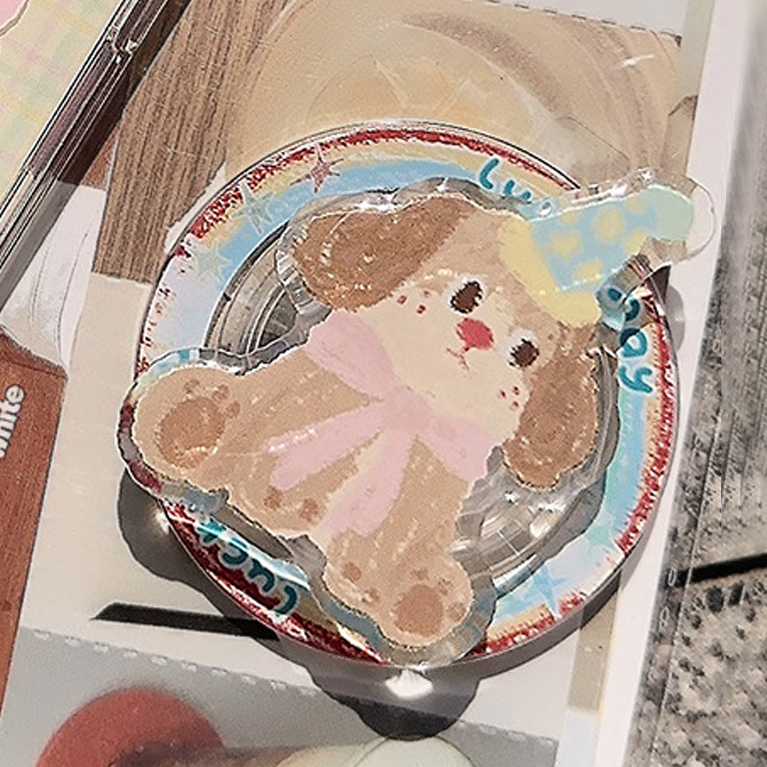 Colorful Oil Painting Party Dog Suitable for Magsafe Magnetic Holder Mobile Phone Strong Suction Adsorption New Fun Cartoon