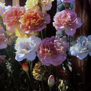 Carnation Potted Flower Seedlings, Florals and Green Plants, Balcony Courtyard, Indoor and Outdoor Cold-Resistant, Blooming in All Seasons