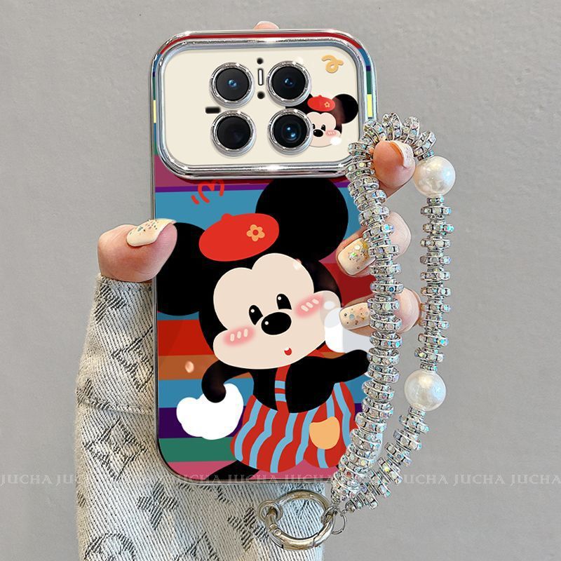 Suitable for Huawei Mate70Air Mobile Phone Case All-Inclusive Anti-Fall Huaweimate70Air Color Strip Red Hat Mickey