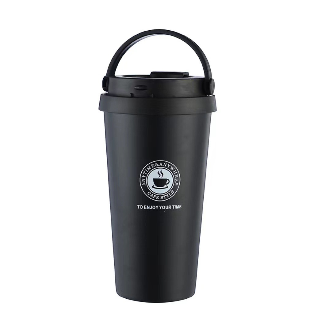 Sudamericano caliente 304 taza de café manija del coche Flip botón Taza de regalo Taza simple taza de café taza de vacío de acero inoxidable