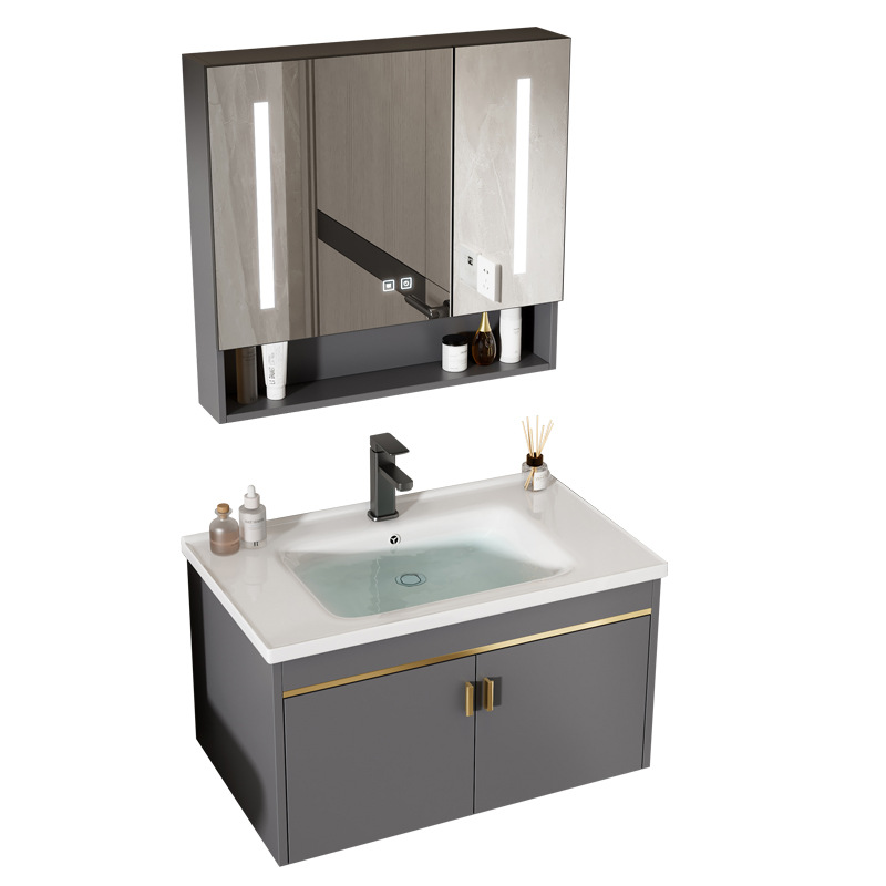 gabinete de baño cerámica integral lavabo inodoro gabinete de baño lavabo lavabo combinación de aluminio espacial