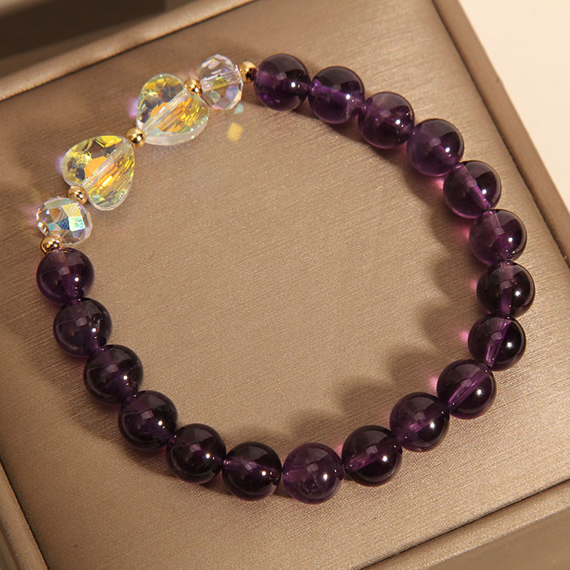 Pulsera de amatista natural mujer ins nicho diseño moda arco pulsera para novia regalo pulsera image 5