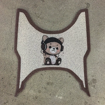 Foot Mats | Electric vehicle foot mat - headphone-bear-spring-breeze-aura150
