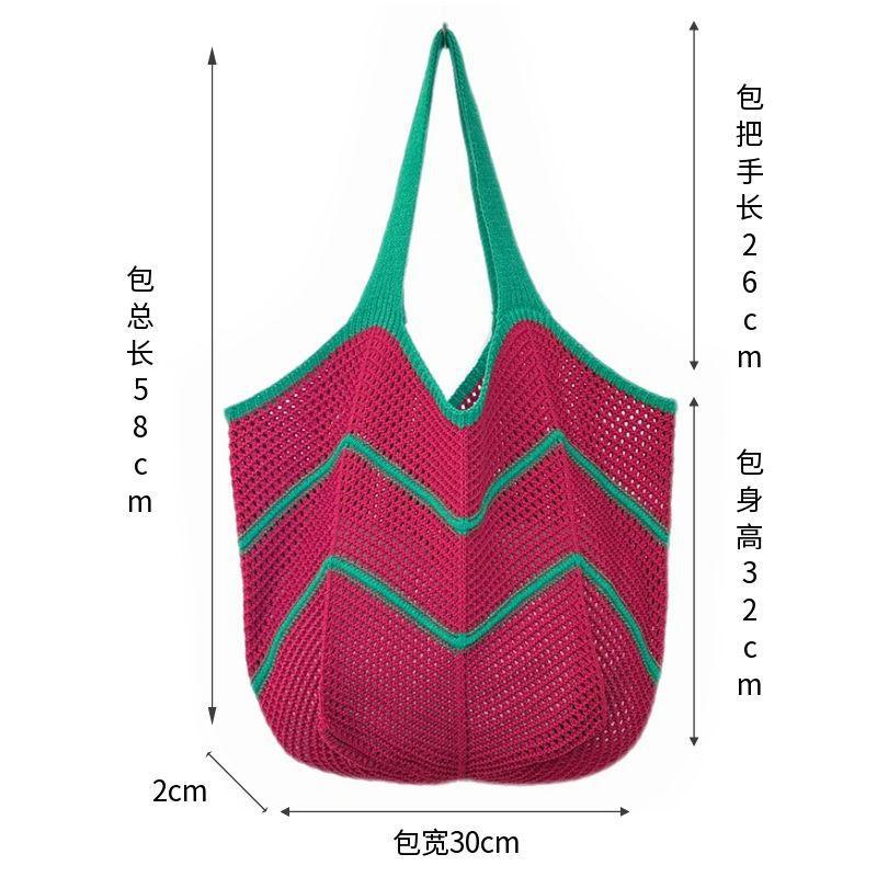 Casual Large-Capacity Knitted Bag for Women 2025 New Popular Versatile Foreign Style Shoulder Bag Fashion Tote Woven Bag 2