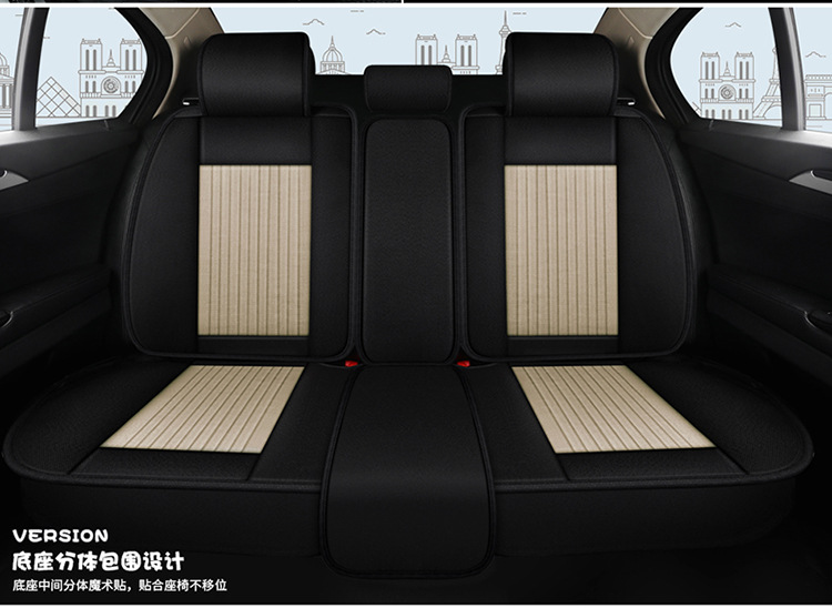 All-Season Universal Car Seat Cover, Full Coverage Fabric Seat, Summer Trendy New Cartoon Seat Cushion, Linen Female Seat Cover