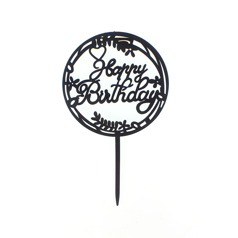 Decoración de pastel imitación Tarjeta de acrílico inserción vestido de cumpleaños plug-in para hornear Festival postre Mesa bandera inserción fábrica ventas directas