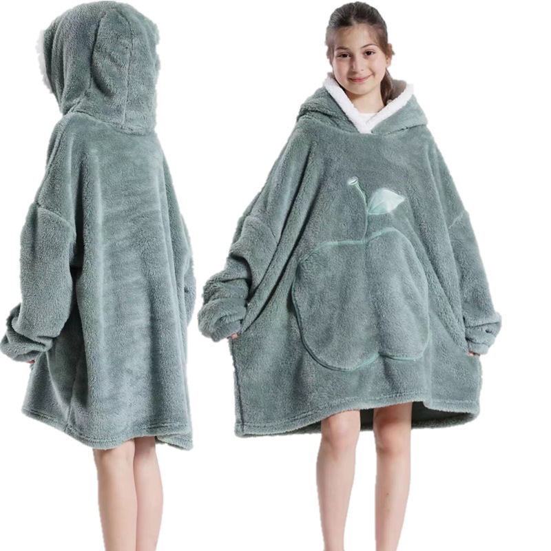 新しい子供の純色のリンゴの怠け者の服の防寒服の頭の上着と帽子のじゅうたんの室外の防寒はじゅうたんを着ることができます。|undefined