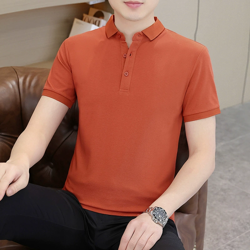 Футболка, базовая поло-майка, с коротким рукавом, с вышивкой