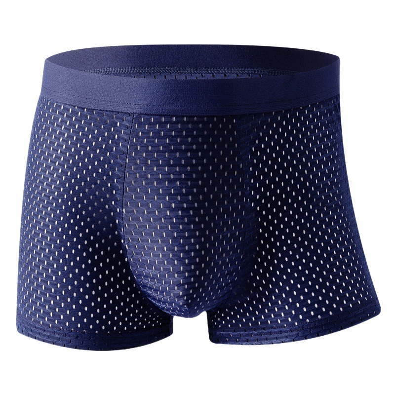 Ropa interior de malla fresca de los hombres de malla de seda de hielo de los hombres pantalones cortos de boxeador de la fábrica de suministro transfronterizo de entrega al por mayor