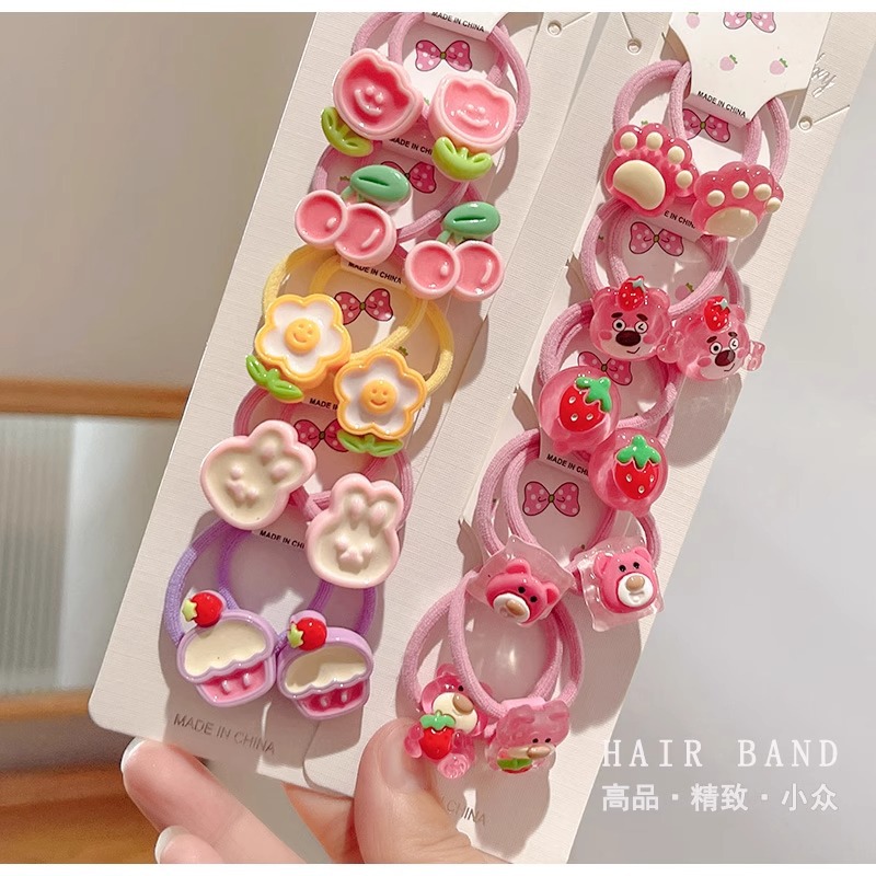 Wine Red Children's Hair Ties That Don'T Damage Hair, Girls' Hair Bands, Baby Hair Ties, Small Rubber Bands, Cute Cartoon Hair Ropes, Girls' Hair Accessories