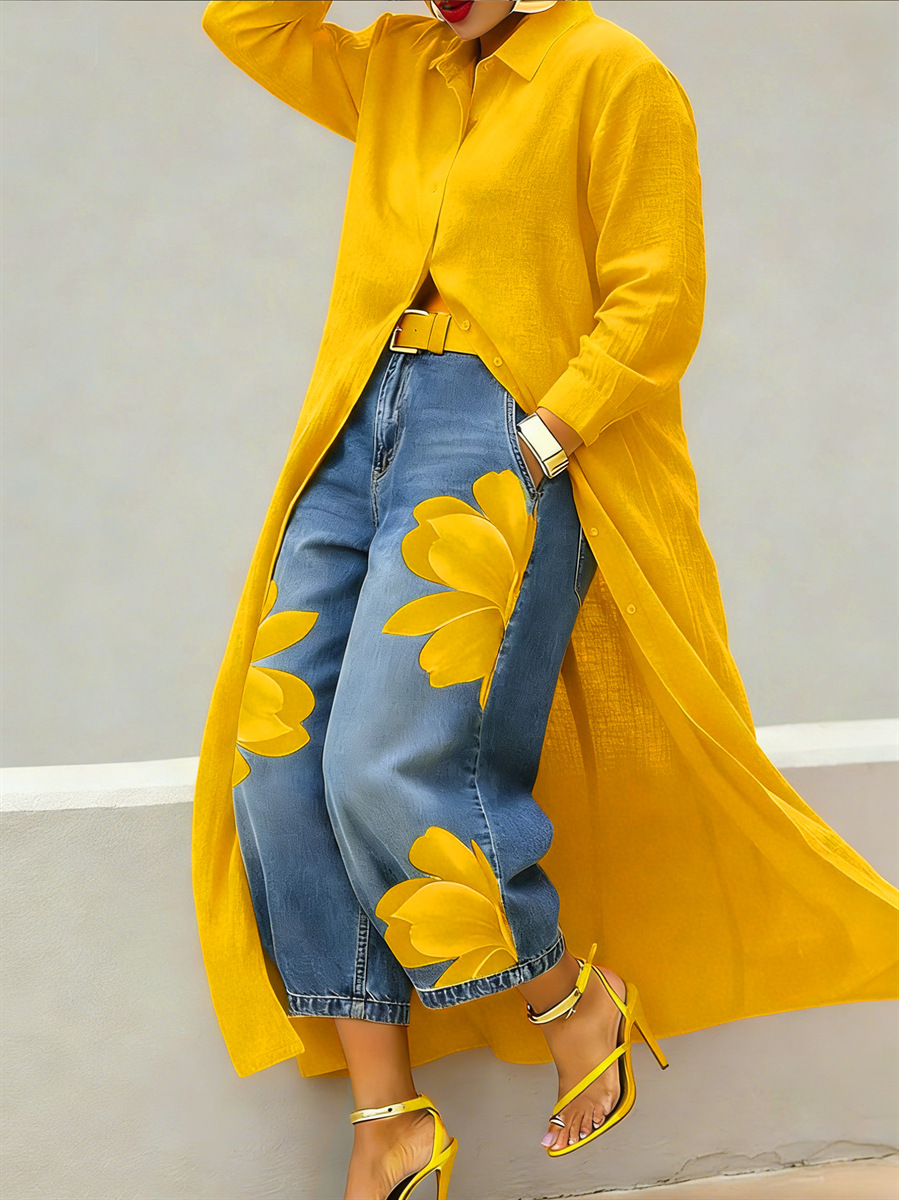 Women's Clothing Fashionable Elegant Casual Button Down Collar Solid Color Long Shirt Dress For Women For Formal & Casual For Women_ecoleips.com
