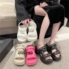 eva self-adhesive hole hole shoes for women summer indoor home use outdoor wear beach sand no foot odor two-in-one soft sole