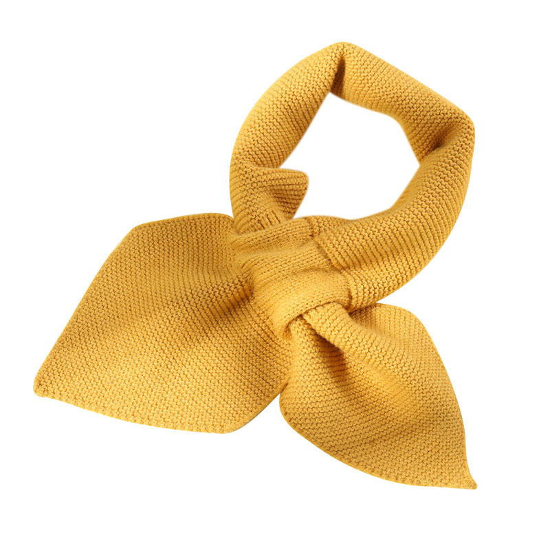 Evening and evening same style ins South Korea knitted wool collar cross fishtail scarf bow small scarf for women autumn and winter