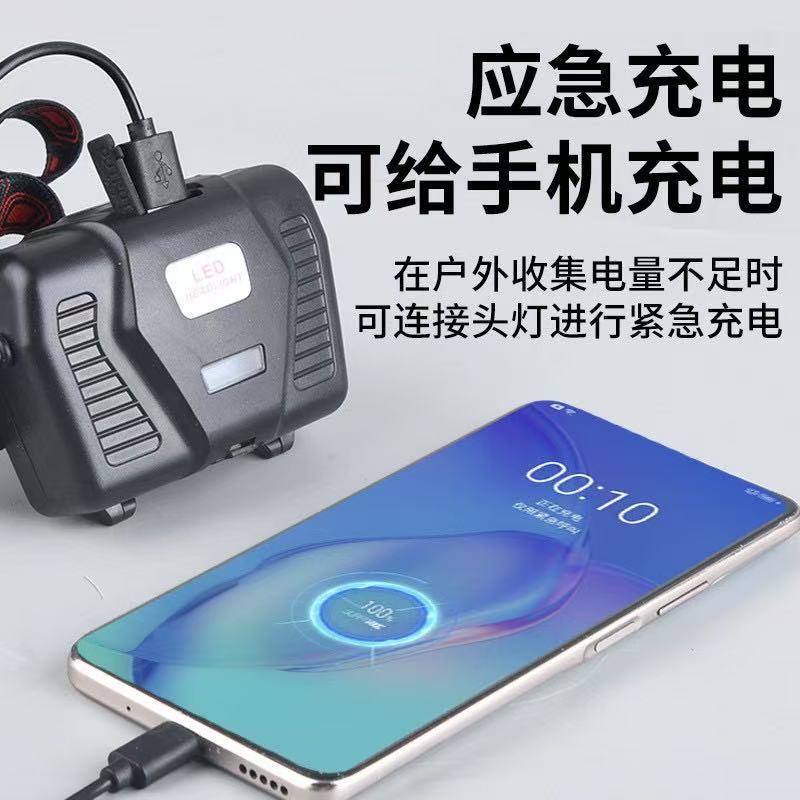 Explosiones transfronterizas P50 luz de cabeza de aluminio iluminación al aire libre linterna montada en la cabeza tres secciones de litio luz de pesca