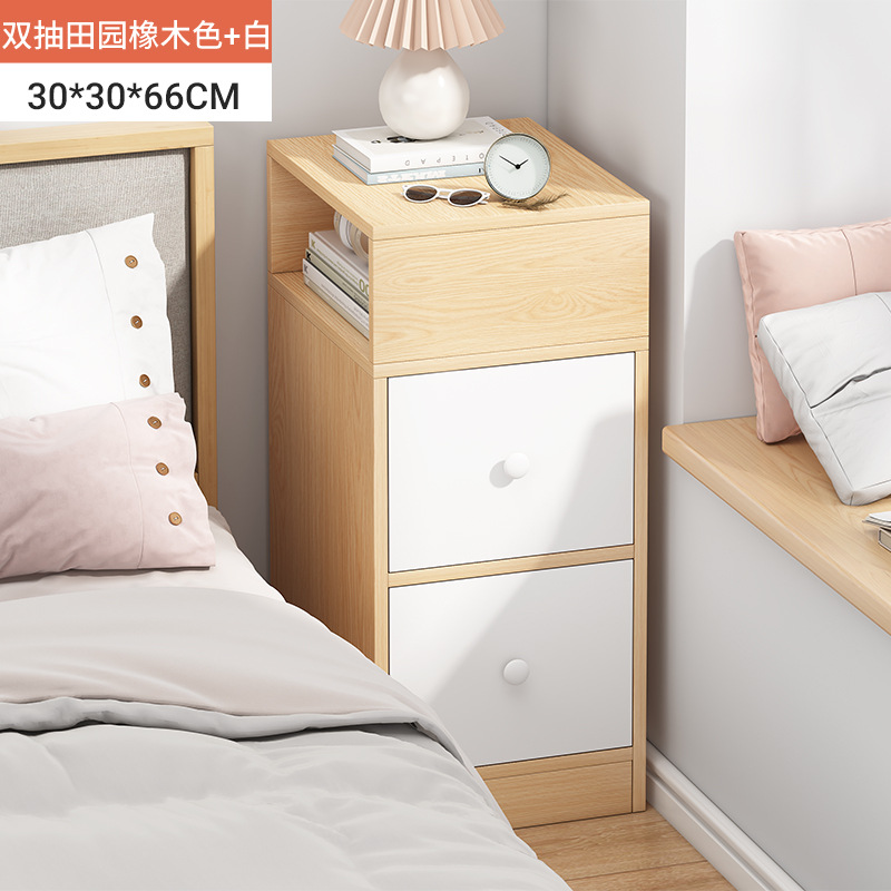 Mesita de noche simple moderno gabinete de almacenamiento doméstico simple dormitorio estrecho mesita de noche pequeño Gabinete armario estante
