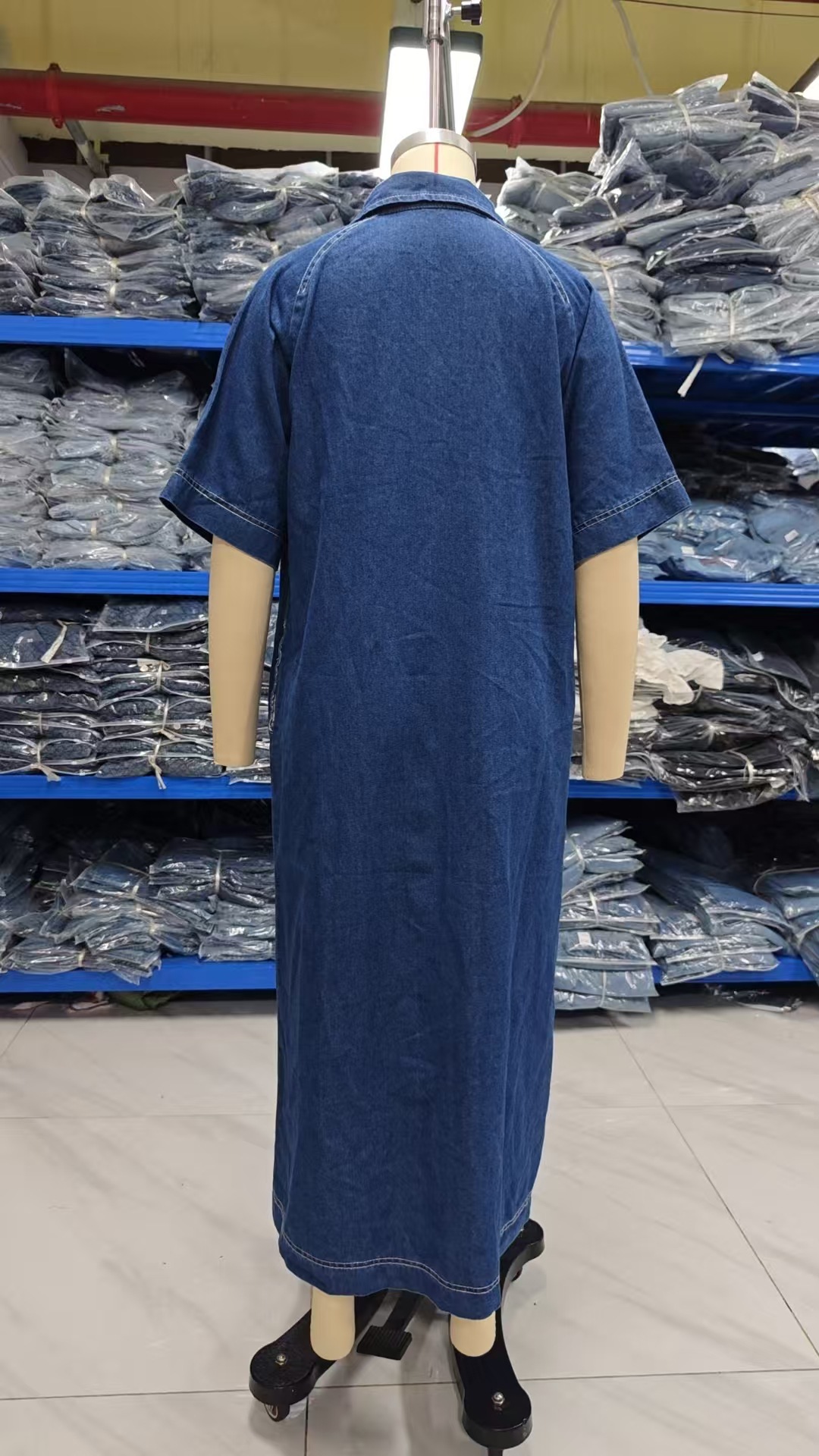 Women's Denim Dress Shirt Collar Button New Hot Selling Clothing_ecoleips.com