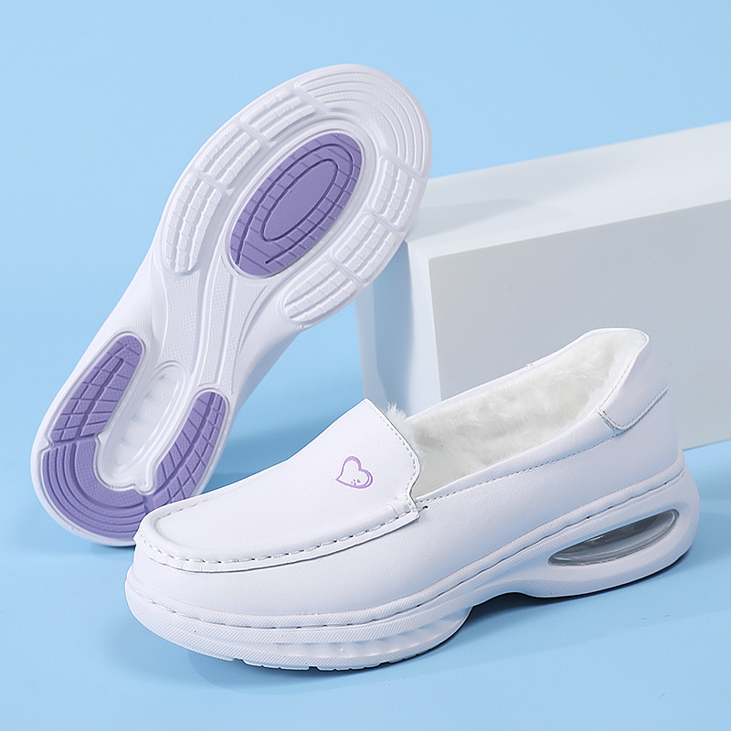 现货气垫护士鞋女秋冬季防滑软底厚底加绒加厚棉鞋医护工作鞋批发