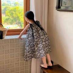 Ladies' Strappy Dress Summer Children's Vacation Style Dress for Children 3-8 Years Old, Drop Shipper