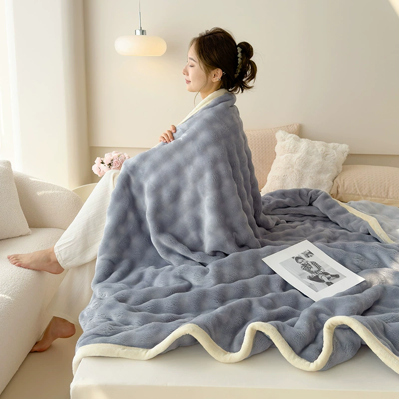 Plush Rabbit Blanket, Thickened Sofa Throw, Multiple Sizes 70×100–200×230 cm, Gift