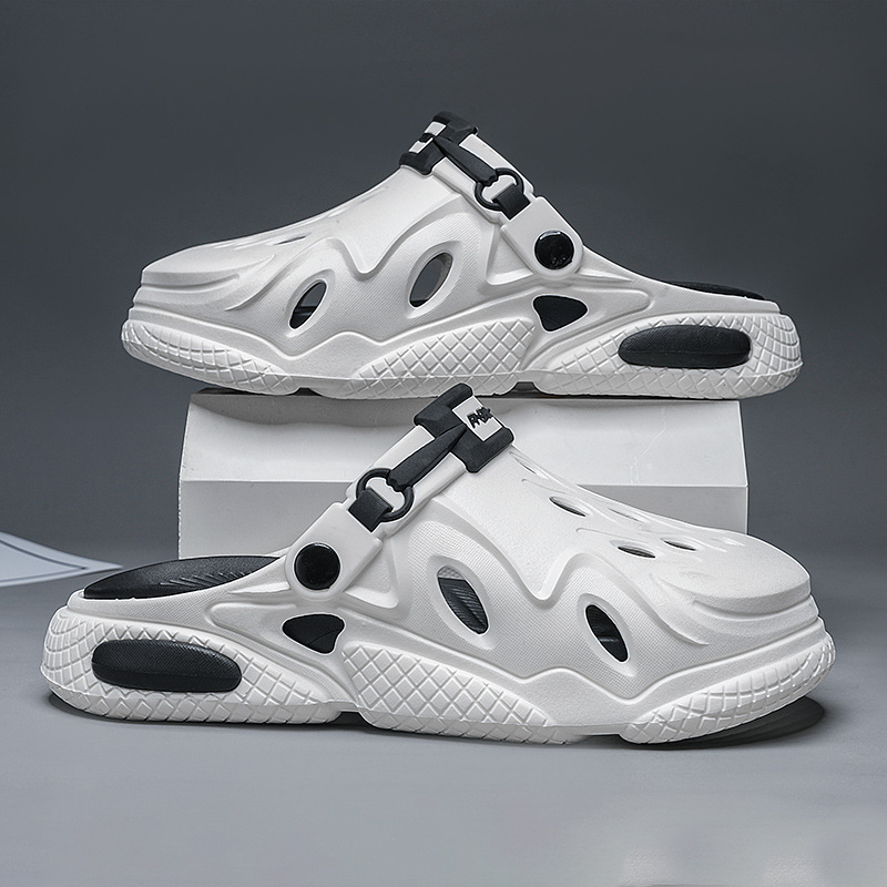 Zapatillas Baotou para hombres en verano, zapatos de agujero de playa 2024 nuevas sandalias casuales transfronterizas de tamaño grande para hombres