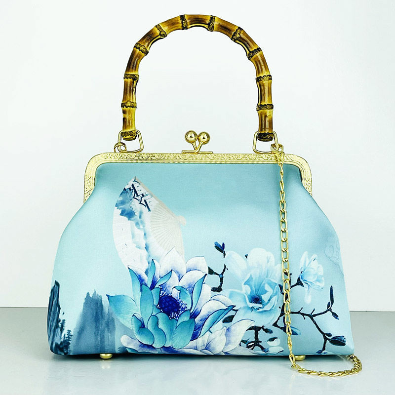 Cheongsam bag Handbag Handbag Crossbody bag Fashion temperament Antique mouth gold bag Cheongsam bag Bamboo joint_voghion.com