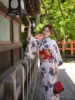 Kimono No. 29 comes with a simple girdle and fan (bow tie, inner outfit is photographed separately)