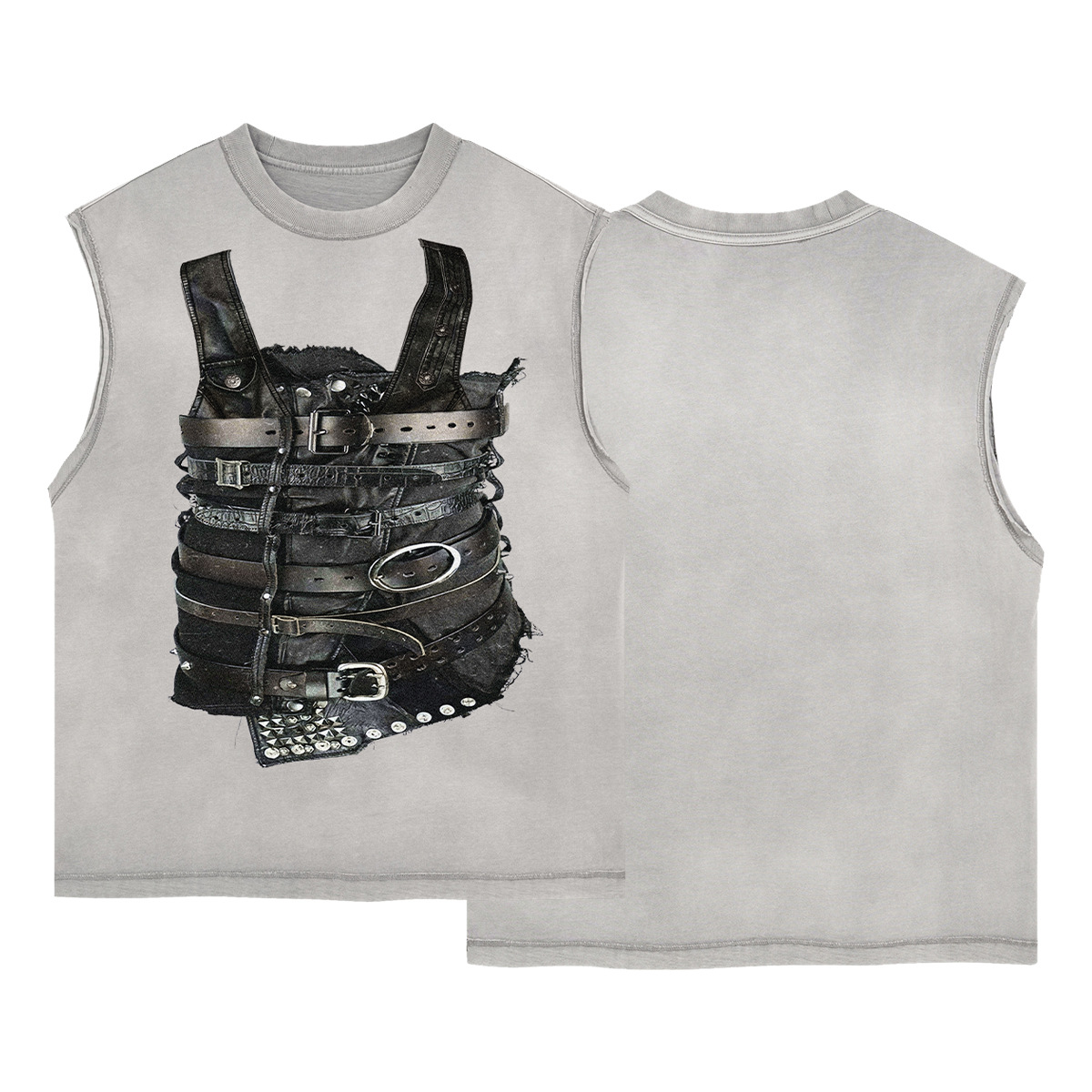 Verano nuevo chaleco de hombro de algodón pesado viejo chaleco de algodón sin mangas lavado con agua retro ocio chaleco deportivo de algodón