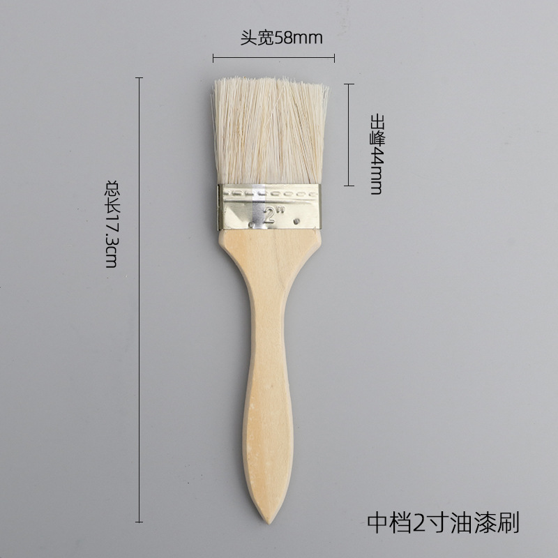 Cepillo de pintura directo de fábrica Mango de madera de álamo Tamaño suave sin pelusa Stock completo suficiente para cepillo