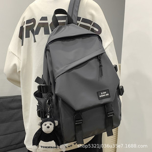 Schoolbag Men's Ins Trendy Junior Senior high school Student Backpack Unisex Schoolbag Casual Back Large Capacity Travel Backpack