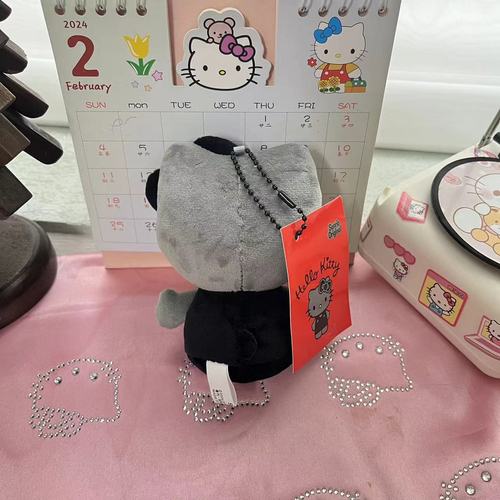 Cartoon hot sale new 50th anniversary charcoal grey KT pendant cute bag hanging ornament plush doll pendant wholesale