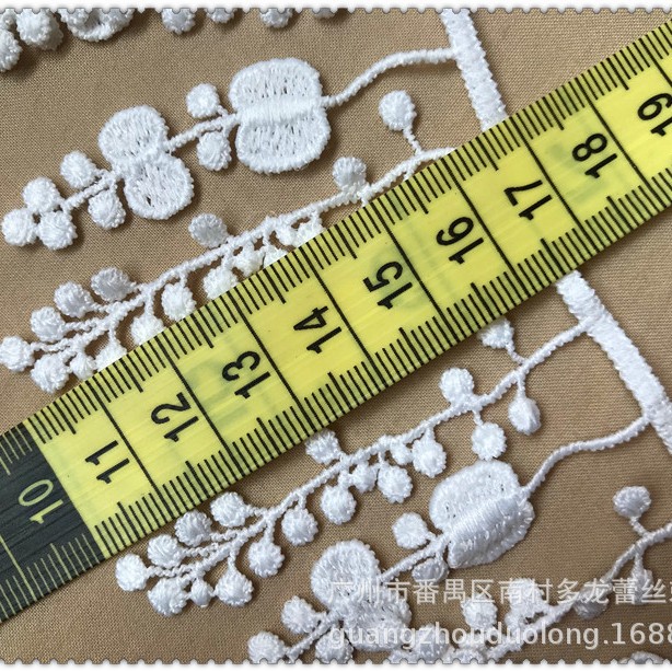 【大現物】多龍7cmミルク糸レース刺繍服装補助カーテンレースフリンジレース